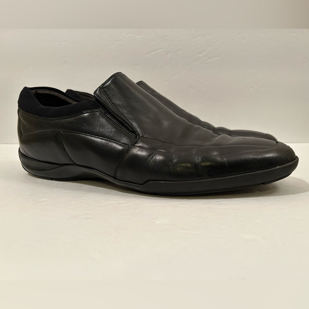 Bruno Magli Black Leather Driving Slippers/Loafers Size 12M Made in Italy